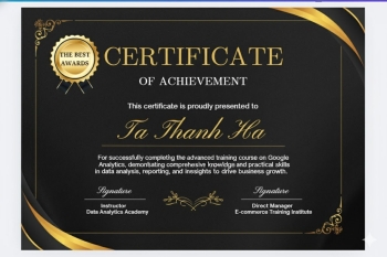 Chứng nhận hoàn thành khóa học Google Analytics